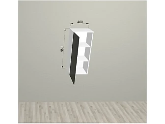 Верхний шкаф 40x95 см со стеклянным фасадом для кухни Латте - фото