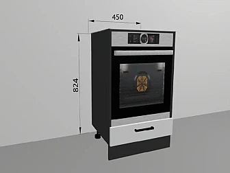 Напольный шкаф 45x82,4 см под духовку для кухни Лофт - фото