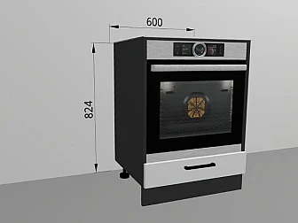 Напольный шкаф 60x82,4 см под духовку для кухни Лофт - фото