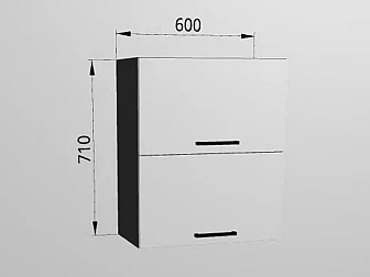 Верхний горизонтальный шкаф 60x71 см с подъемным фасадом ВГ260 для кухни Элеганция - фото
