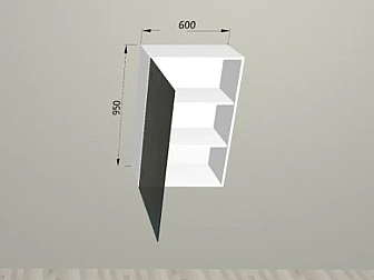 Верхний шкаф 60x95 см со стеклянным фасадом для кухни Элеганция - фото