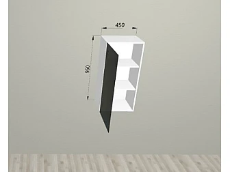 Верхний шкаф 45x95 см со стеклянным фасадом для кухни Изумруд - фото