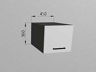 Верхний горизонтальный шкаф 45x36,2 см с подъемным фасадом увеличенной глубины для кухни Демо низ МДФ - фото