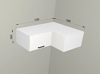 Верхний угловой шкаф 100/120x36,2 см увеличенной глубины для кухни Демо низ МДФ - фото