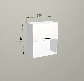Верхний горизонтальный шкаф 60x71 см с подъемным фасадом гл. 30 см для кухни Демо низ МДФ - фото