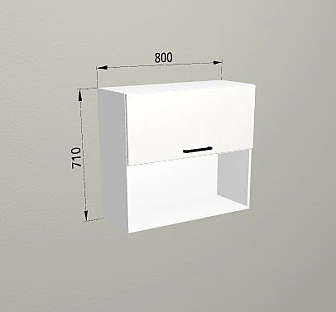 Верхний горизонтальный шкаф 80x71 см с подъемным фасадом гл. 30 см для кухни Демо низ МДФ - фото