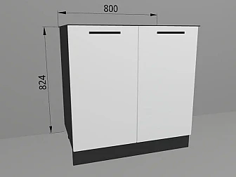 Напольный шкаф 80x82,4 см с 2 дверями для кухни Демо низ МДФ - фото