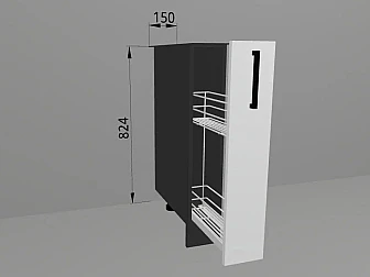 Бутылочница 15x82,4 см для кухни Демо низ МДФ - фото