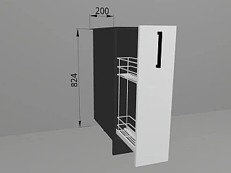 Бутылочница 20x82,4 см для кухни Демо низ МДФ - фото