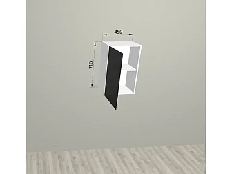 Верхний шкаф 45x71 см со стеклянным фасадом для кухни Демо низ МДФ - фото
