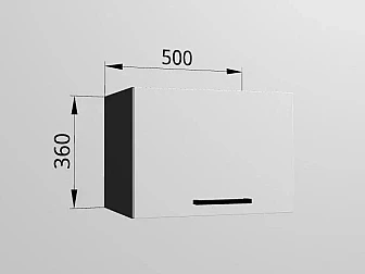 Верхний горизонтальный шкаф 50x36,2 см с подъемным фасадом для кухни Муссон - фото