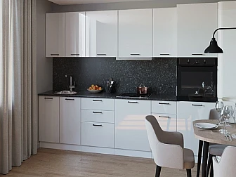Кухонный гарнитур арт 3 Белый глянец 3000 мм - фото