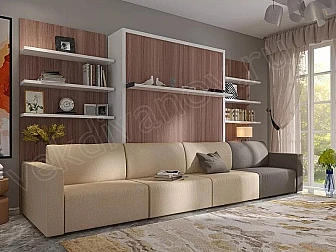 Диван-кровать трансформер Смарт 1 полка-диван-кровать - фото
