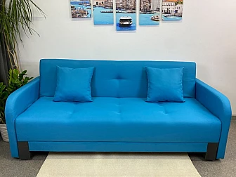 Диван-кровать Поло Комфорт с подлокотниками Neo Azure - фото