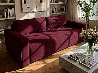 Диван Лофт 1-секция 2000х1650 бургунди - фото