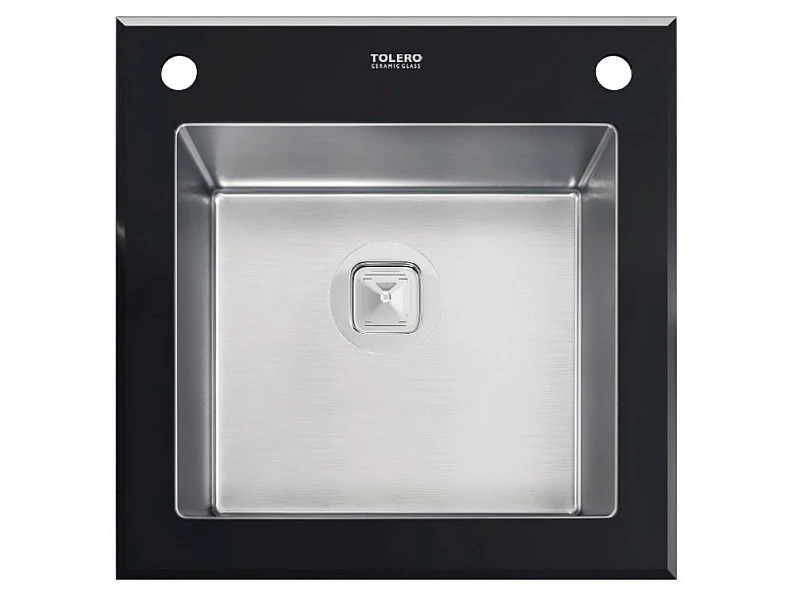 Кухонная мойка Tolero Glass TG-500 черное стекло — фото