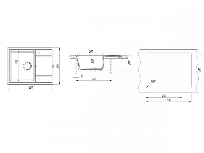 Кухонная мойка Florentina Липси-650 — фото 2