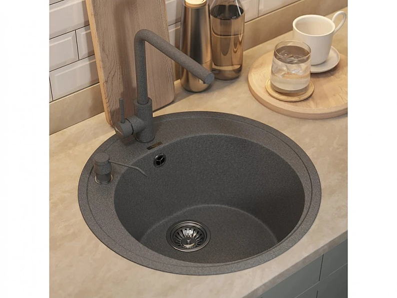 Кухонная мойка Uperwood Quartz UPD-01-03 серая матовая — фото 3