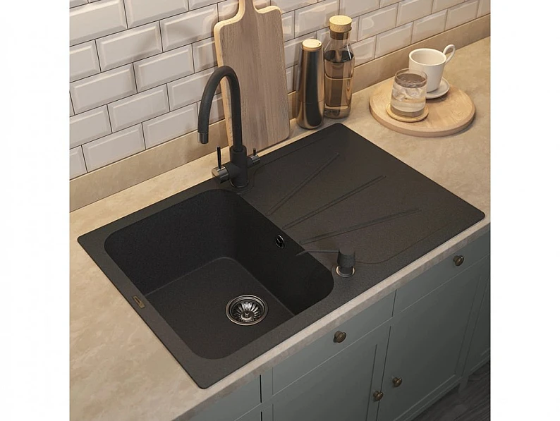 Кухонная мойка Uperwood Quartz UPD-04-04 черная матовая — фото 3