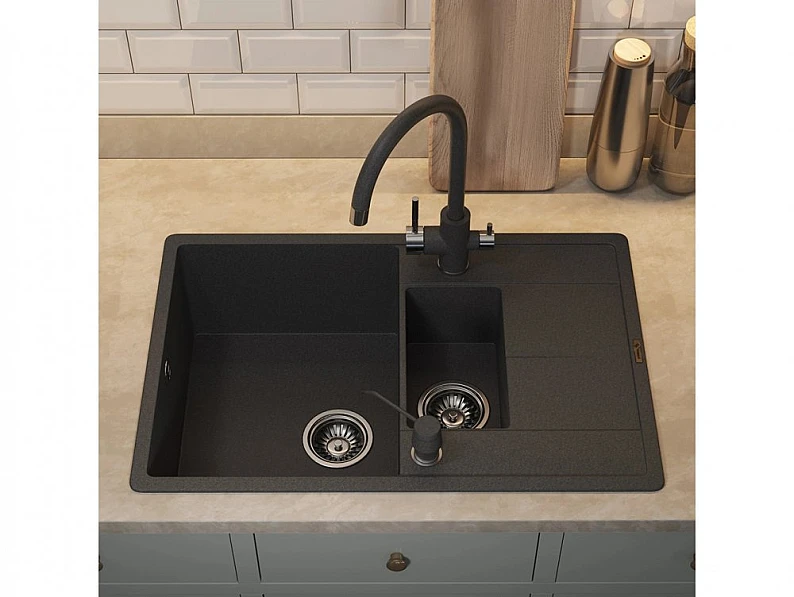 Кухонная мойка Uperwood Quartz UPD-05-04 черная матовая — фото 4
