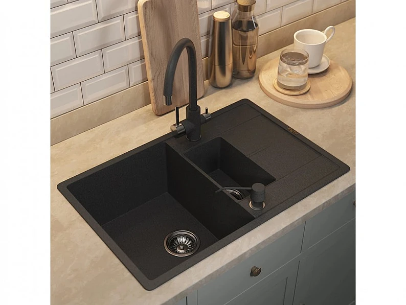 Кухонная мойка Uperwood Quartz UPD-05-04 черная матовая — фото 3