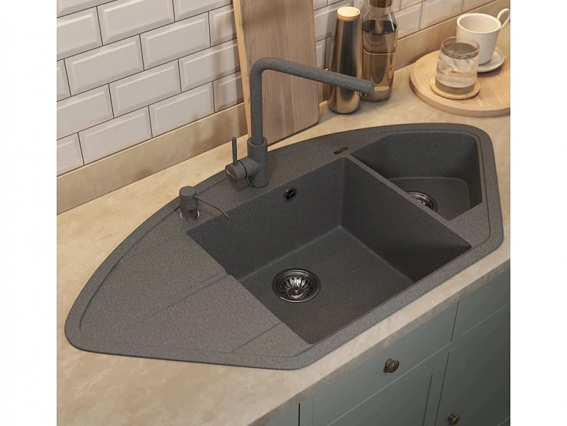 Кухонная мойка Uperwood Quartz UPD-06-03 серая матовая — фото 4