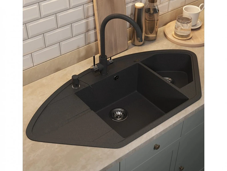 Кухонная мойка Uperwood Quartz UPD-06-04 черная матовая — фото 4