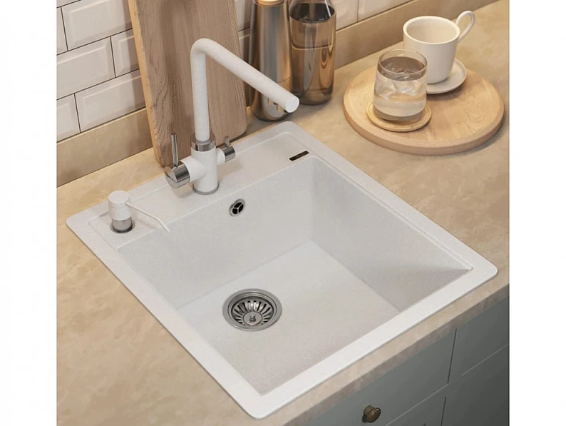 Кухонная мойка Uperwood Quartz UPD-07-01 белая матовая — фото 3