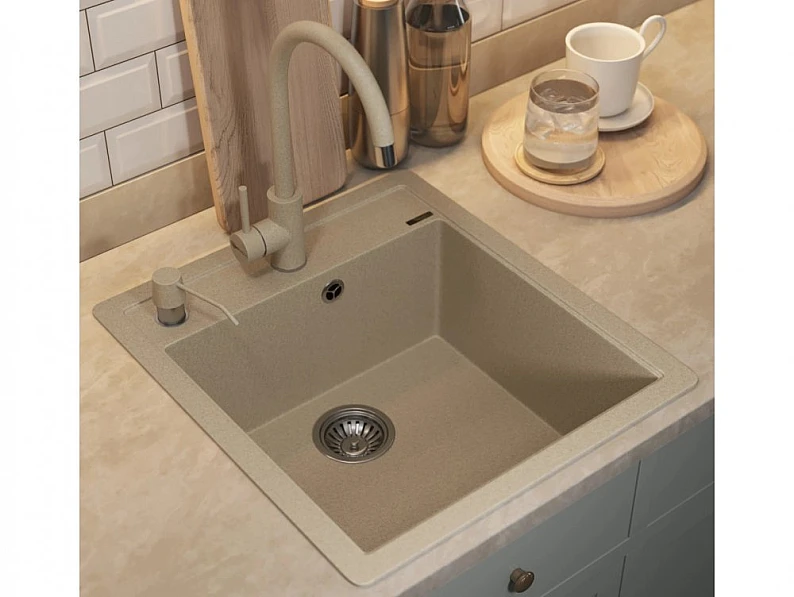 Кухонная мойка Uperwood Quartz UPD-07-02 бежевая матовая — фото 4