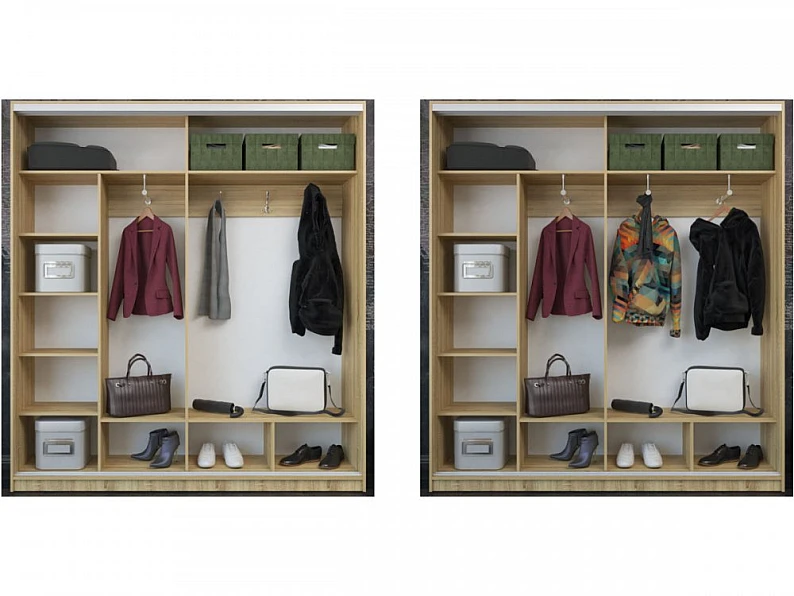 Шкаф-купе Светлана комбинированный ЛДСП/зеркало Дуб сонома — фото 2