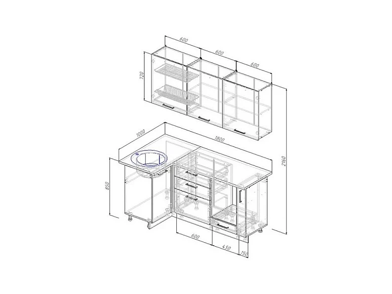 Кухня Крафт 1000х1800 — фото 2