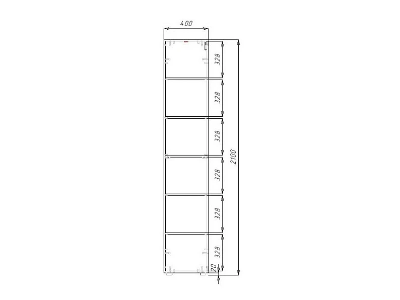 Шкаф открытый с полками Гранд ГШО-21-4 — фото 2