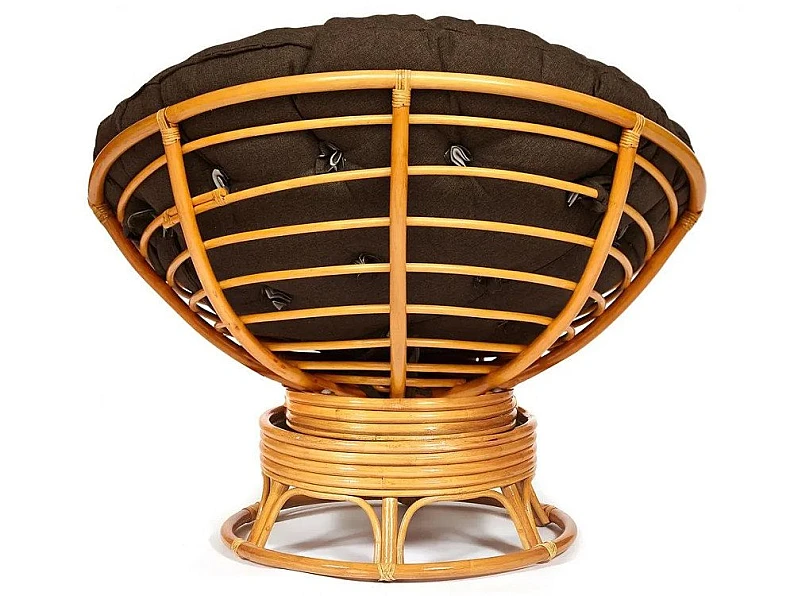 Кресло-качалка Papasan w 23/01 B с подушкой Honey, ткань Коричневый — фото 4