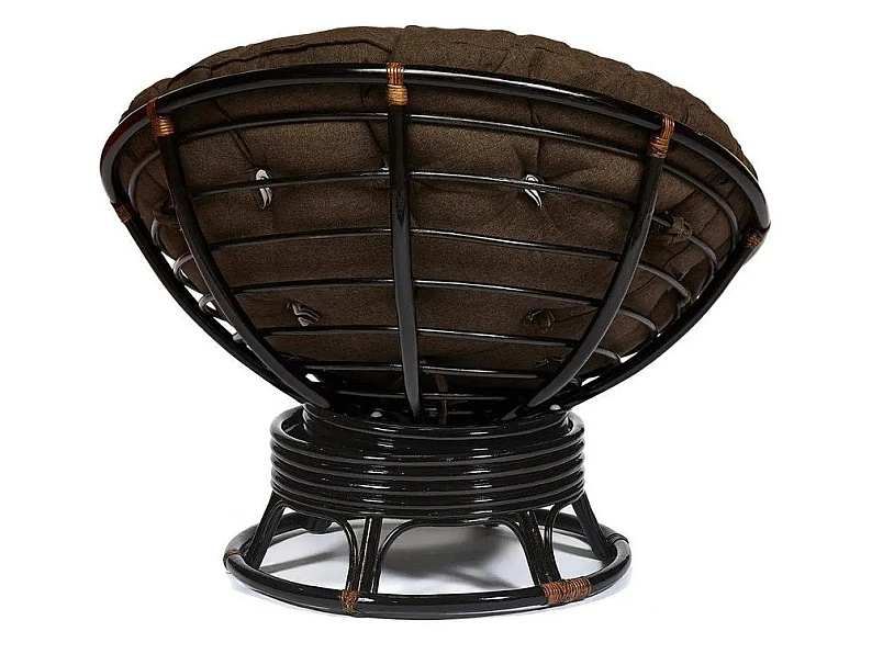 Кресло-качалка Papasan w 23/01 B с подушкой Antique brown, ткань Коричневый — фото 4