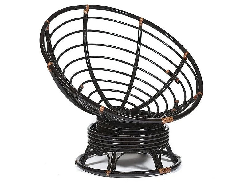 Кресло-качалка Papasan w 23/01 B с подушкой Antique brown, ткань Коричневый — фото 3