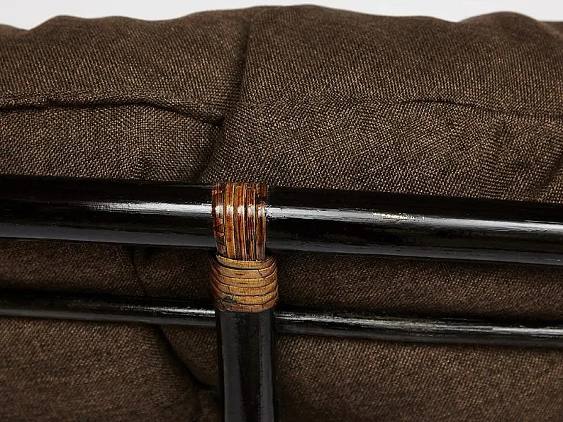 Кресло-качалка Papasan w 23/01 B с подушкой Antique brown, ткань Коричневый — фото 2
