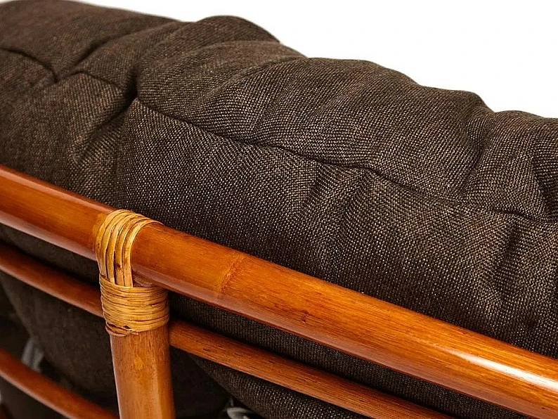 Кресло-качалка Papasan w 23/01 B с подушкой Cognac, ткань Коричневый — фото 2