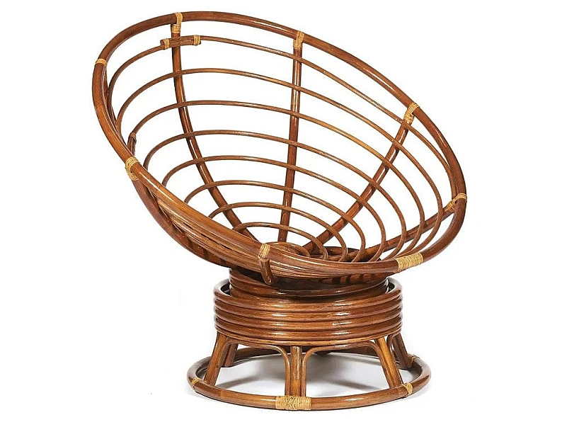 Кресло-качалка Papasan w 23/01 B с подушкой Pecan, ткань Оранжевый — фото 4