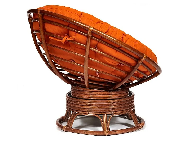Кресло-качалка Papasan w 23/01 B с подушкой Pecan, ткань Оранжевый — фото 2