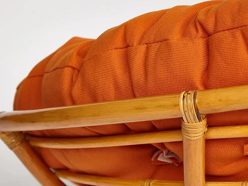 Кресло-качалка Papasan w 23/01 B с подушкой Honey, ткань Оранжевый — фото 4