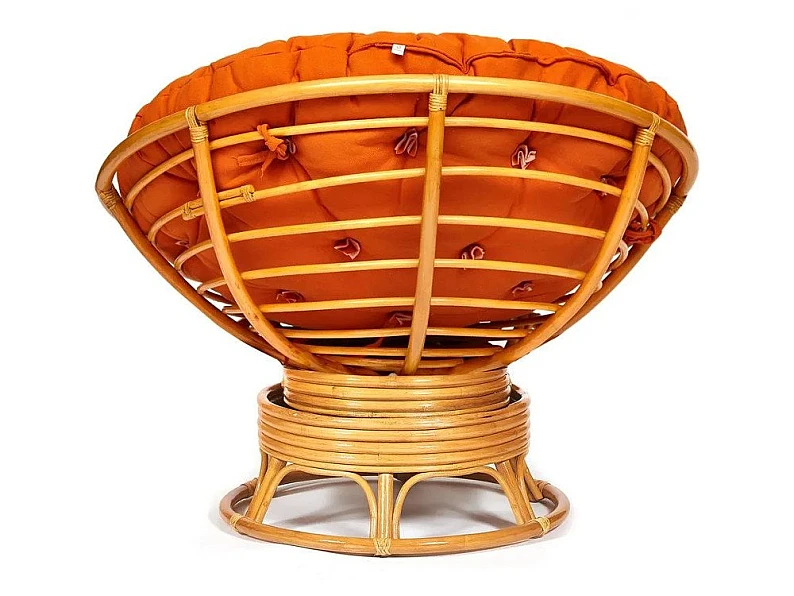 Кресло-качалка Papasan w 23/01 B с подушкой Honey, ткань Оранжевый — фото 3