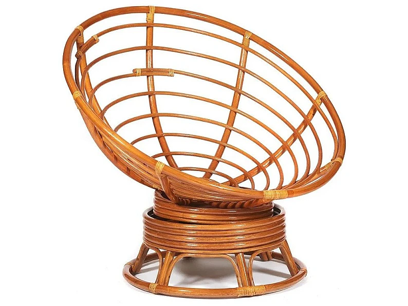 Кресло-качалка Papasan w 23/01 B с подушкой Cognac, ткань Оранжевый — фото 3