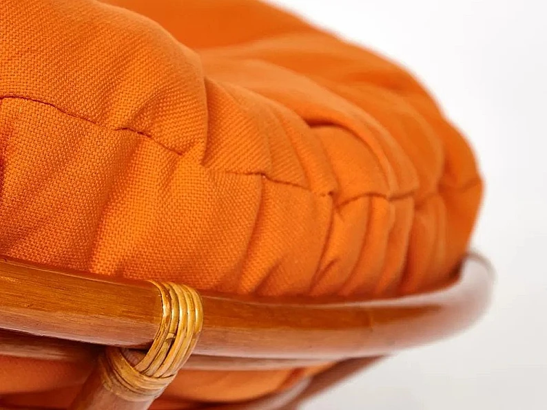 Кресло-качалка Papasan w 23/01 B с подушкой Cognac, ткань Оранжевый — фото 2