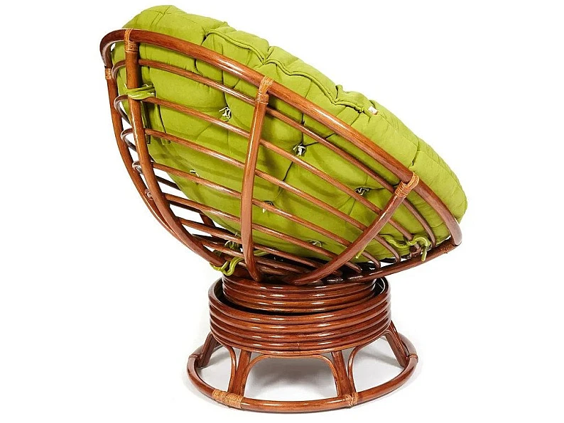 Кресло-качалка Papasan w 23/01 B с подушкой Pecan, флок Олива — фото 4