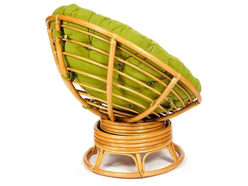 Кресло-качалка Papasan w 23/01 B с подушкой Honey, флок Олива — фото 2