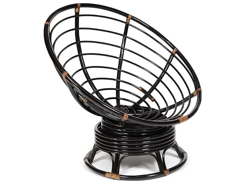 Кресло-качалка Papasan w 23/01 B с подушкой Antique brown, флок Олива — фото 4