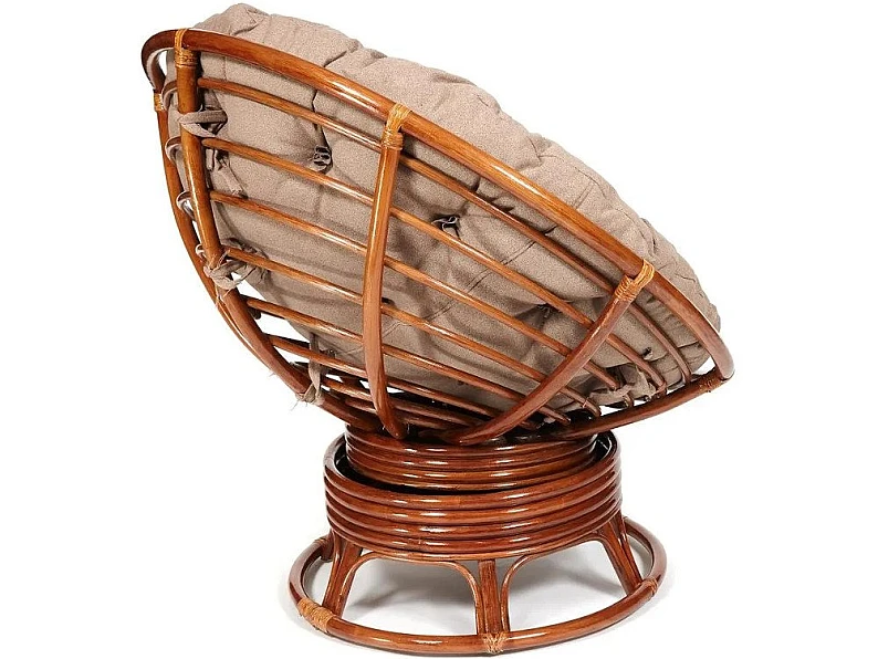 Кресло-качалка Papasan w 23/01 B с подушкой Pecan, экошерсть Коричневый — фото 4
