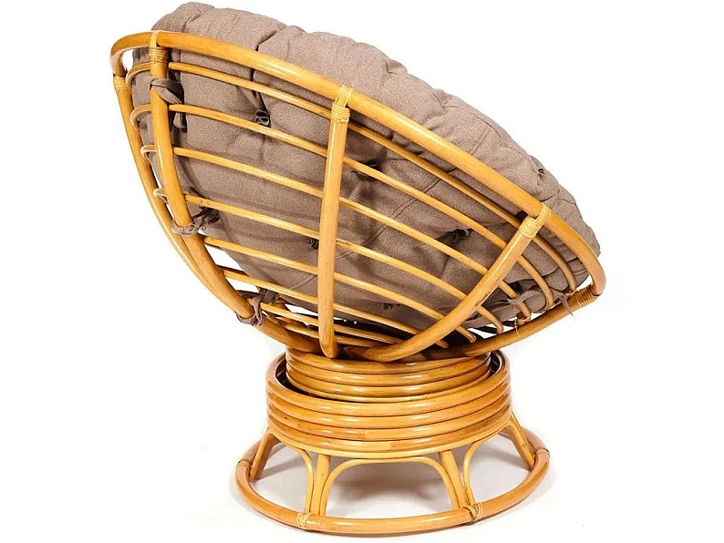 Кресло-качалка Papasan w 23/01 B с подушкой Honey, экошерсть Коричневый — фото 4