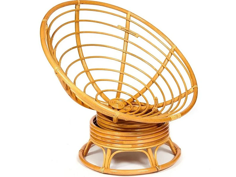 Кресло-качалка Papasan w 23/01 B с подушкой Honey, экошерсть Коричневый — фото 2