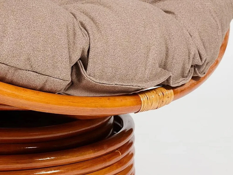 Кресло-качалка Papasan w 23/01 B с подушкой Cognac, экошерсть Коричневый — фото 3
